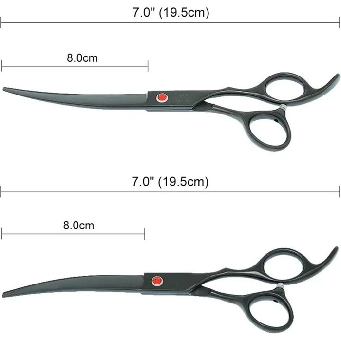 Професійний набір ножиць для грумінгу собак та котів 5 в 1: прямі, вигнуті, розріджуючі ножиці та гребінець для догляду за шерстю