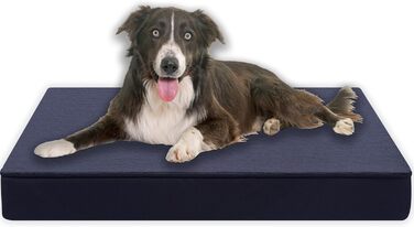 MyBestBuddy ортопедична подушка для собак, преміум, 8 см пінний наповнювач, сіра, 80x60 см, знімний тканинний чохол, прати при 40°C, гіпоалергенна, лежак для середніх собак