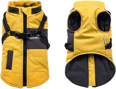 Жовта тепла куртка для собак, розмір XXL, без шлейки, для середніх собак