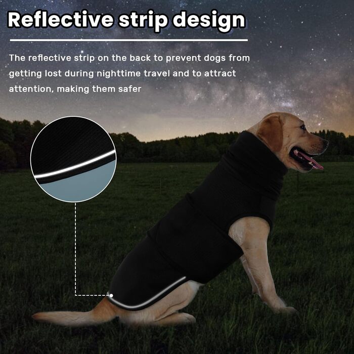 Пуловер з капюшоном для собак IDOMIK, чорний, розмір M, для захисту від шуму та тривоги (обхват грудей 45-54 см)