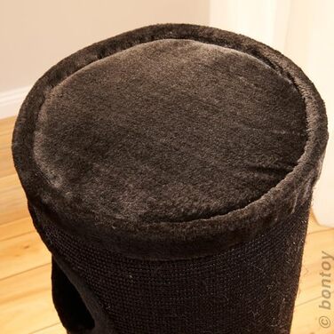 Кігтеточка Бонтой Бадді чорна, 37x100 см, з м'яким лежанкою, 3 хованки