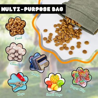 Сумка для ласощів для собак CONLI: зручна та портативна для тренувань, з карабіном та автоматичним закриттям