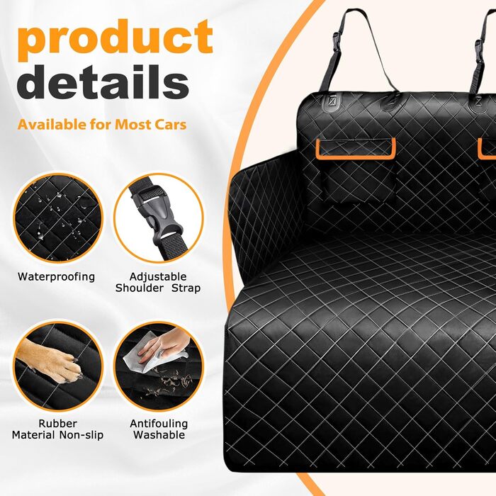 Захист для багажника автомобіля для собак з боковими та захистом краю багажника - універсальний килимок для багажника для собак. Водостійкий та стійкий до подряпин. Килимок для багажника автомобіля для собак, SUV, Van та універсалів