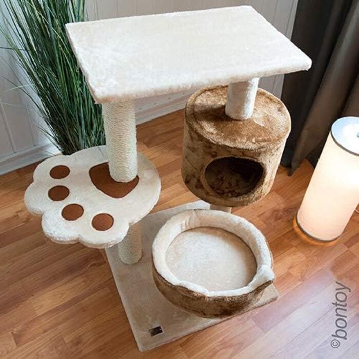 Дряпак для котів Bontoy Romy, 49.5 x 49.5 x 80 см, з лежанками та місцями для лазіння, для великих котів