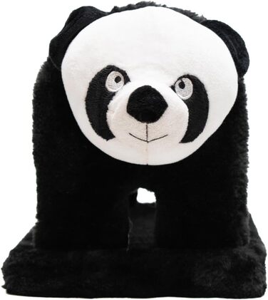 Дряпак для котів з сизалю та плюшу в формі панди, 56 x 18 x 18 см, чорний