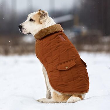 Зимовий теплий одяг для собак CITE TOILE - куртка з флісу для собак, підходить для чихуахуа, такси, коричнева, XS