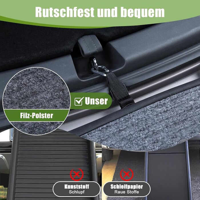 Рампа для собак SMONTER 160 см, автоматично складається, з антиковзким покриттям, для авто, вантажівок та SUV, чорна