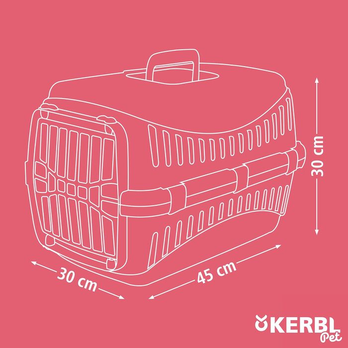 Kerbl Pet Transportbox Expedion: переноска для собак та котів, 45x30x30 см, пластик, до 10 кг, кремовий/taupe