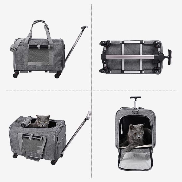 Складана переноска для собак та котів, 47x30x39 см, блакитна