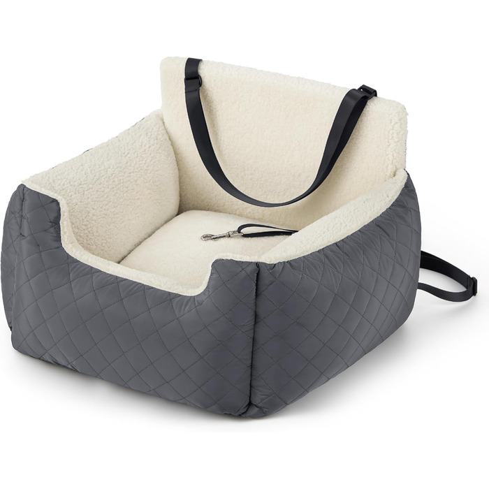 Автокрісло для собак Lesure - сіре, водонепроникне, з поворотком для повіска, для маленьких собак