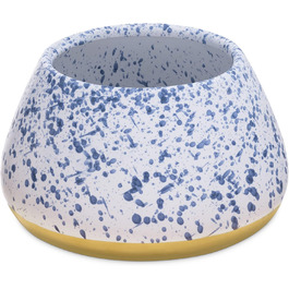 Навіс для собак Navaris Design з кераміки - велика миска для корму - годівниця для собак - миска для кокер-спанієля та довговухих собак - миска для собак біло-блакитно-жовтого кольору