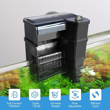 Фільтр для акваріума Hygger Hang On, 300 л/год, 5 Вт, для акваріумів 15-80 л