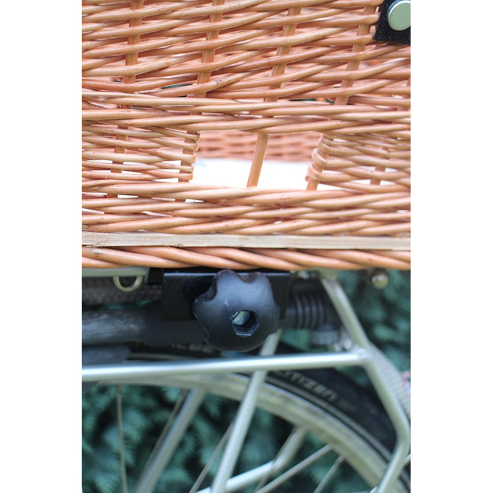 Корзина для велосипеда Marcus Hundefahrradkorb XL для багажника з лози з металевою сіткою та подушкою. Корзина для покупок, для котів та собак.