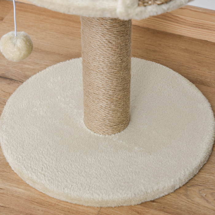 PawHut Cat Tree Маленьке 49 см Котяче дерево з лежачою поверхнею Ігровий м'яч Дерево для лазіння по маленькому коту Stable Cream White