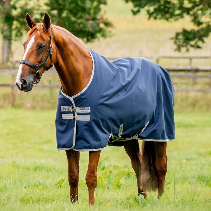 Попону-ковдра Horseware Amigo Ripstop 900D Lite (0г) для коней, Navy/Titanium Grey, 140 см / 6´3