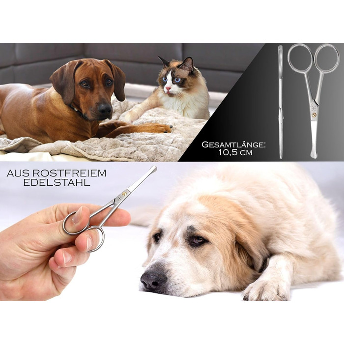 Ножиці для грумінгу собак та котів - професійні, з мікрозубом, з нержавіючої сталі, 10,5 см
