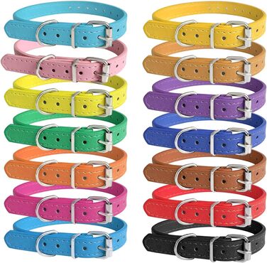 Нашийники для цуценят Periflowin, 14 шт. - м'які шкіряні нашийники для собак та котів, регульовані, для маленьких порід