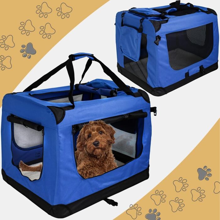 Транспортна переноска для собак та котів Petigi (L, 70x52x51 см, Синій)