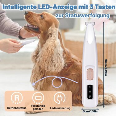 Триммер для стрижки котів та собак PawTrim Pro з LED-підсвічуванням, тихий, перезаряджуваний, вологостійкий