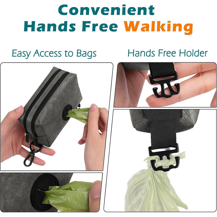 Диспенсер для собачих відходів PetBonus: водонепроникний контейнер для пакетів + 15 шт. пакетів (зелений/сірий)