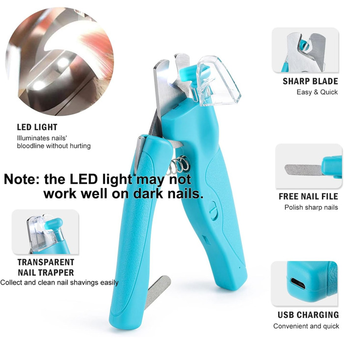 Професійний триммер для догляду за кігтями домашніх тварин з LED-підсвічуванням (для собак та котів)