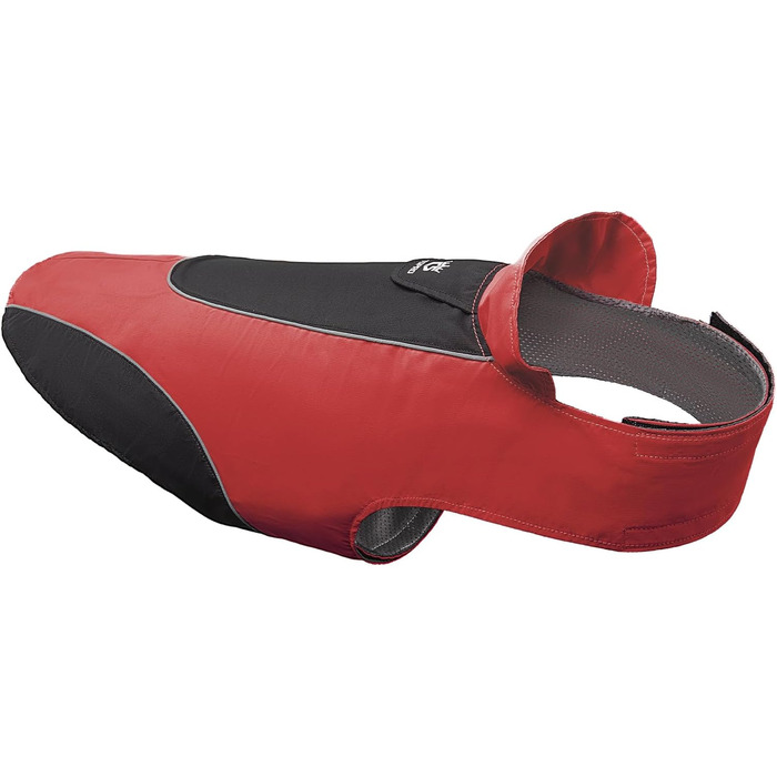 Дощовик для собак TSPRO Premium, червоний, водонепроникний, з світловідбиваючими смугами, для собак малих та середніх порід, розмір M (Обхват грудей 54-69 см, Обхват шиї 45-60 см, Довжина спини 39 см)