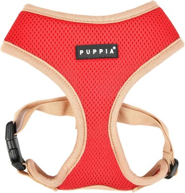Шлейка для собак Puppia Soft Harness II - м'яка, зручна, регульована (червона, L)