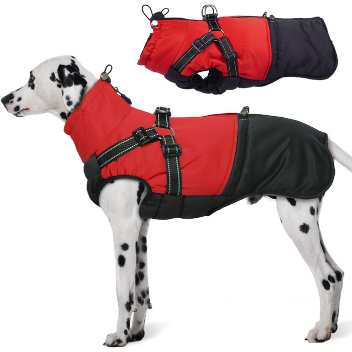 Зимовий теплий нашийник для собак маленьких порід, водонепроникна куртка для собак, (3XL, Червоний)