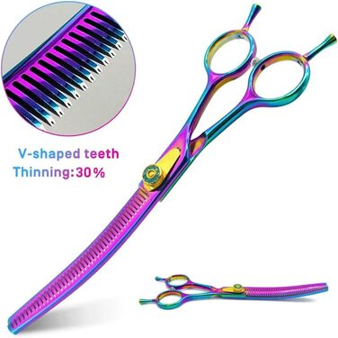 Професійна витончена ножиці для грумінгу собак 7.0 дюймів, з нержавіючої сталі, для тонкого вирівнювання (30%)