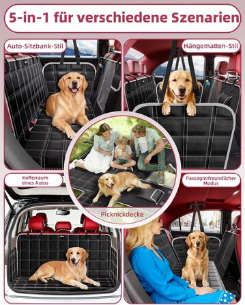 Накладка на сидіння автомобіля для собак, 100% водонепроникна, захист від подряпин, універсальна для легкових автомобілів, вантажівок та SUV, з захистом боків та вікном для спостереження