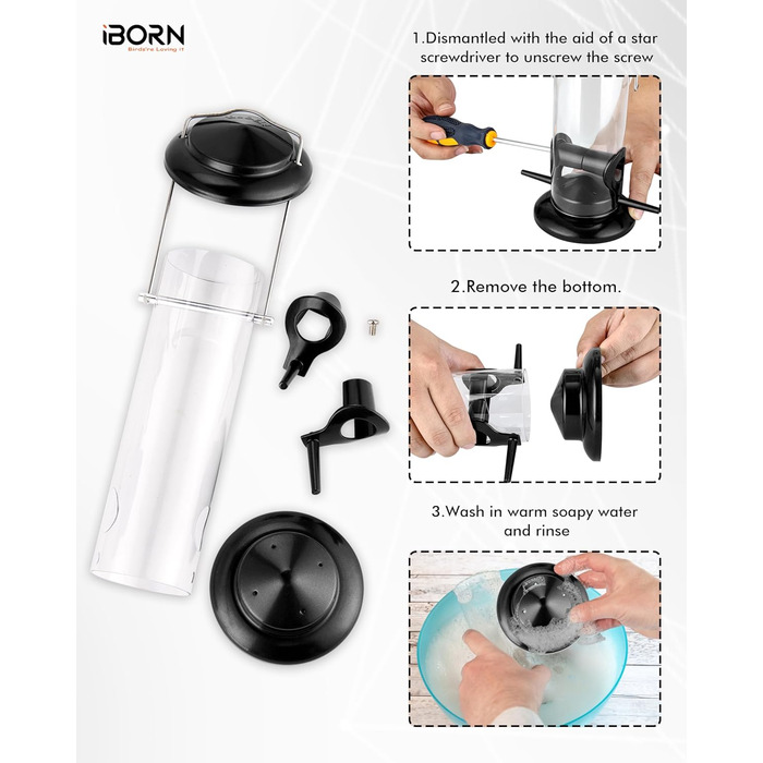 iBorn годівниця для птахів на підвіску, 2 шт. Зелена, металева, стійка до іржі, 8 дюймів