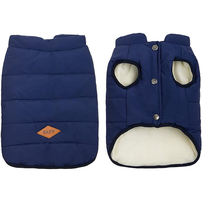 Теплий зимовий одяг для собак: флісова куртка від холоду для маленьких собак та бульдогів (M, блакитний)