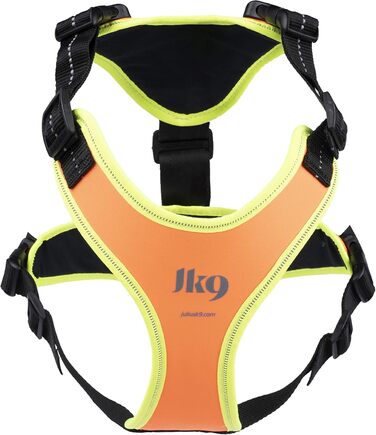 Шлейка для собак Julius-K9 Mantrailing Outdoor L-XL, неонова помаранчева з UV-кантом