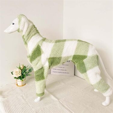 Теплий флісовий костюм для собак на ніжках, повне покриття тіла, флісовий комбінезон для маленьких, середніх та великих собак (Колір: Зелений/Білий, Розмір: XS)