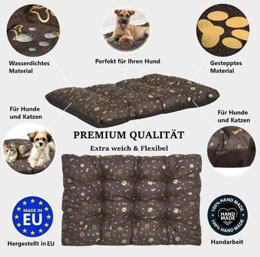 Крісло-ліжко для собак King Dog XL (120x80 см) коричневе, водонепроникне, миється, з оксфордської тканини