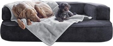 Tierlando® Деко для собак Lilly: м'який, плюшевий, 100x75 см (Сріблясто-сірий)