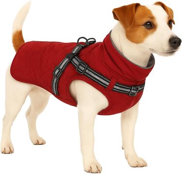 Зимовий одяг для собак - Flamingo Duker Червоний 35 см – водонепроникний, світловідбиваючий, з регульованою шлейкою, з підкладкою з флісу