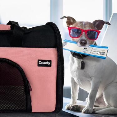 Транспортна сумка для котів та собак, дихаюча та складна, переноска для котів з регульованим плечовим ременем, знімна плюшева підстилка (рожева, S)