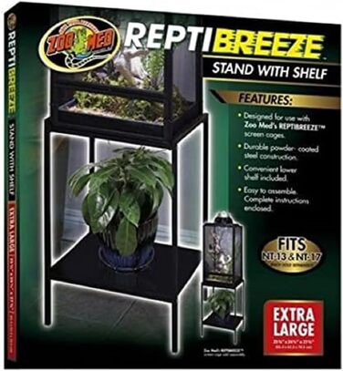 Zoo Med ReptiBreeze XL стіл-підставка з міцного металу з полицею, 65x62x71 см