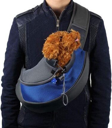 Тканинна переноска для собак та котів, маленьких тварин, розмір S (0-2 кг), зелена/блакитна