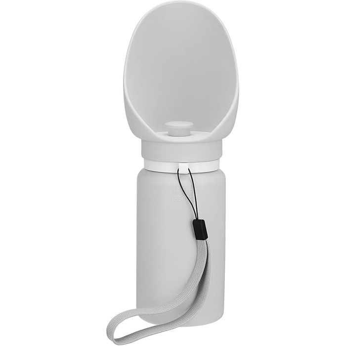 Складана пляшка для води для собак Milisten: 550 мл, м'який силікон, не протікає, для подорожей, цуценят, прогулянок, хатніх тварин, пікніків, кемпінгу (світло-сірий)