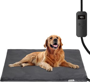 Кімомат для котів та собак Hautier: нагрівальний килимок з регулюванням температури та таймером, 45x45 см