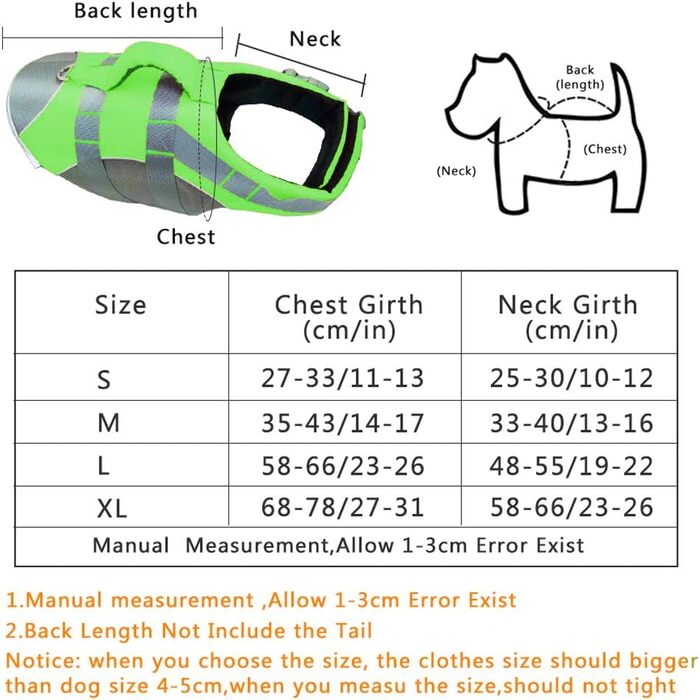 Жилет для плавання собак PJDDP, рятувальний жилет для собак, зелений, L