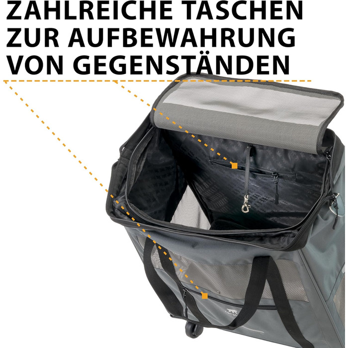 Транспортна переноска для собак та котів Ferplast Voyager Trolley, біла, з висувним ручками та колесами, до 15 кг, 46x26x48 см