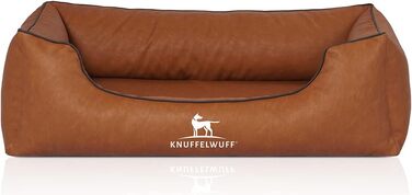 Кенгуру Hundebett Henderson - ліжко для собак з штучної шкіри з мармуровим ефектом XXL 120 x 85 см - знімний чохол - легко мити - для великих, середніх та маленьких собак (Rusty, L 85 x W 63 x H 23 см)