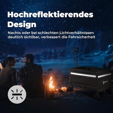 Складаний вагончик Bollerwagen 120L з дашком, 120кг, для пляжу, кемпінгу, собак, покупок та транспортування