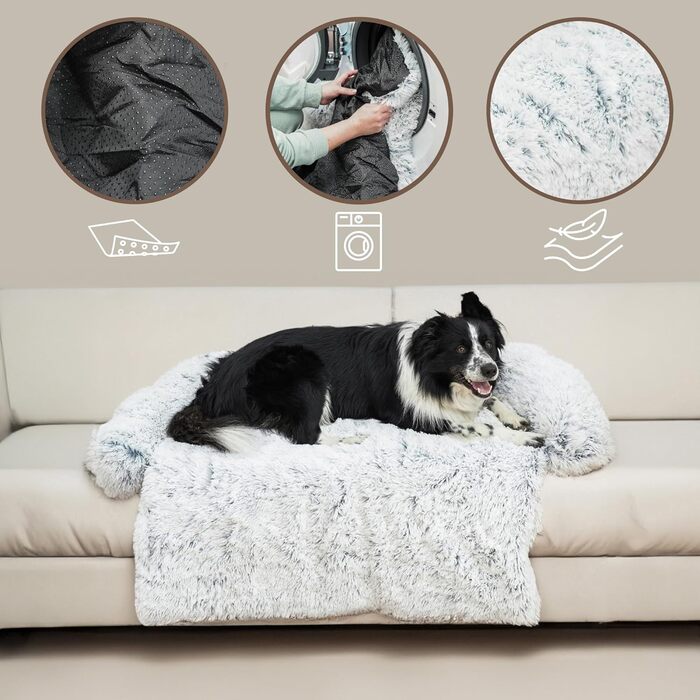 Крісло-ліжко для собак Amazinggirl: 100 x 85 см, м'яке, для маленьких, середніх та великих собак, захист дивану, кошик, лежанка