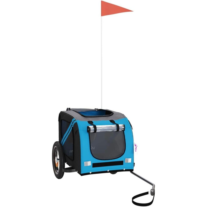 Причіп для велосипеда для собак, блакитний та сірий, Oxford-Gewebe та метал, LH96839