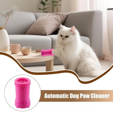 Автоматичний мийка лап для собак, USB-зарядка, м'який силікон, рожевий колір