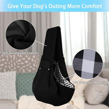 Сумка-переноска для собак до 7,5 кг, чорна. Зручна переноска для вигулу та подорожей